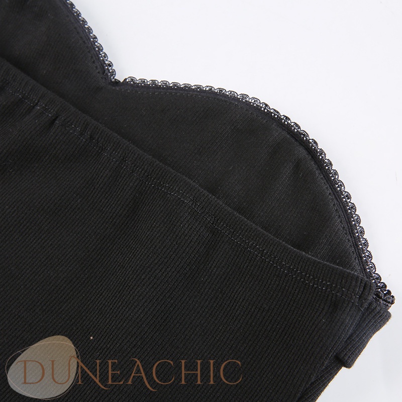 DUNEA Đầm Đen Dài Tay Trễ Vai Phong Cách Quyến Rũ Cho Nữ