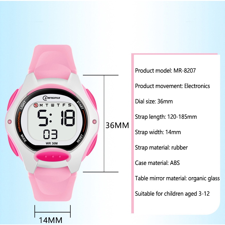 Đồng Hồ Điện Tử Đeo Tay Kỹ Thuật Số Màn Hình LED Chống Thấm Nước Thể Thao Họa Tiết Hoạt Hình Dễ Thương Làm Quà Tặng Cho Bé Trai Bé Gái