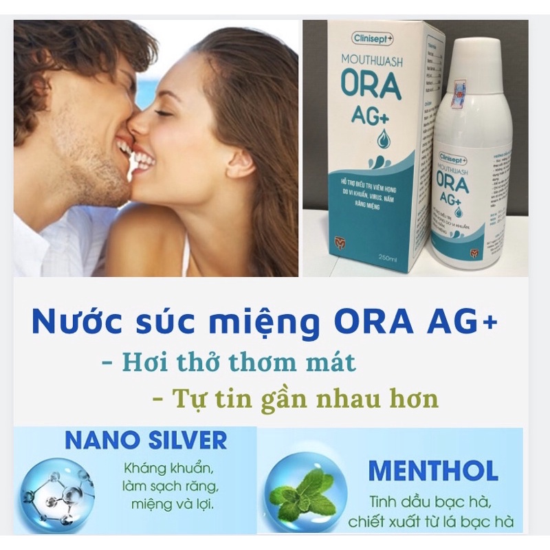 Nước súc miệng súc họng ORA AG+ Nano-Bạc AG sạch khuẩn