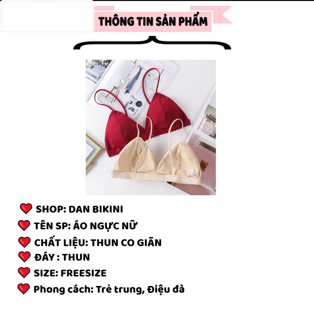 Áo Ngực Nữ ❤️FREESHIP❤️ Áo Bra Thun nâng ngực phối viền chun kèm dây nhỏ điệu đà mã 293