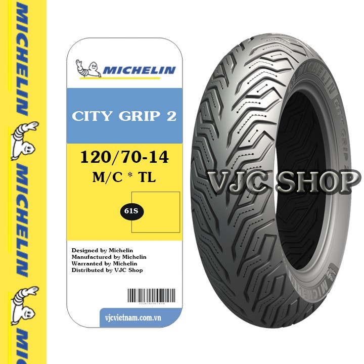 Lốp Xe Máy Michelin 120/70-14 M/C 59S REINF CITY GRIP 2 TL