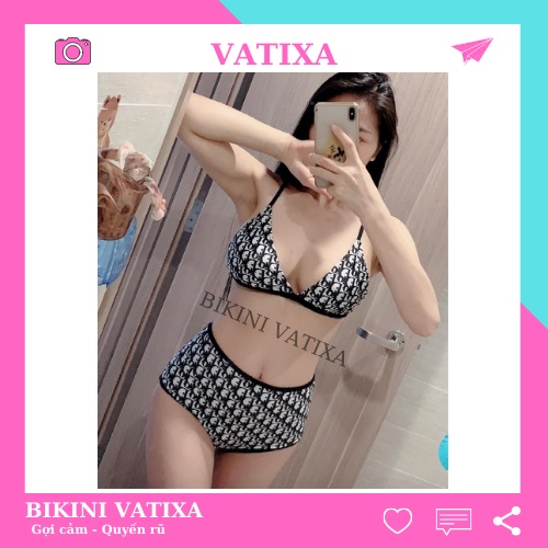 Bikini Đồ Bơi 2 Mảnh Quần Cạp Cao Họa Tiết Di.or VATIXA BKN108