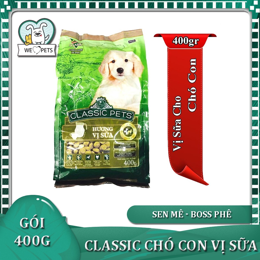 [400g] Thức ăn hạt Classic Pets cho chó con vị sữa - Lida Pet Shop