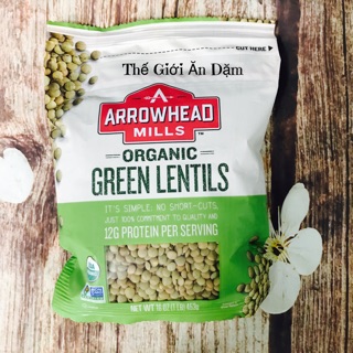 Đậu lăng xanh hữu cơ arrowhead mills 453g