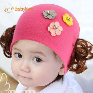Mũ trùm gắn hoa xinh xắn cho bé gái