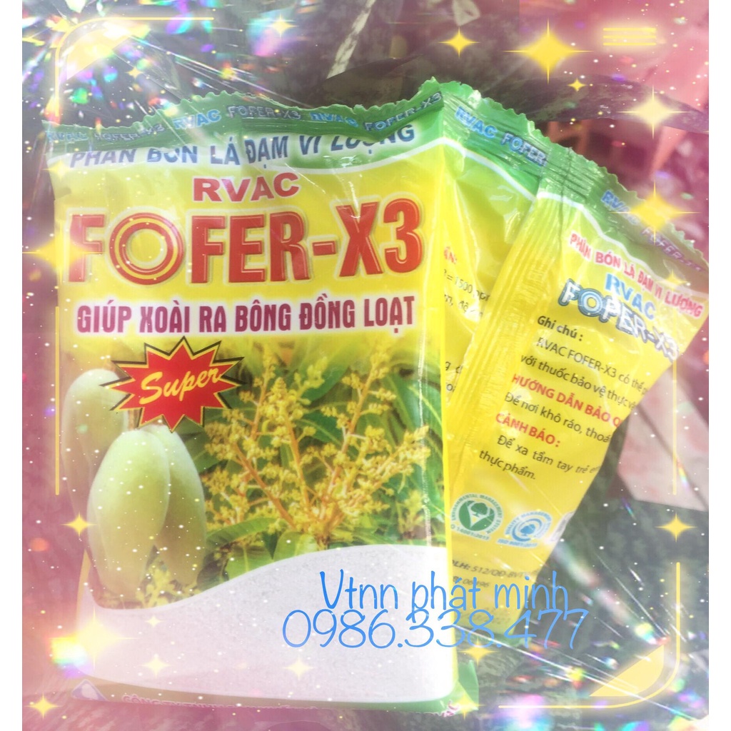 Phân bón lá đạm vi lượng RVAC FOFER-X3 giúp xoài ra bông đồng loạt 100g