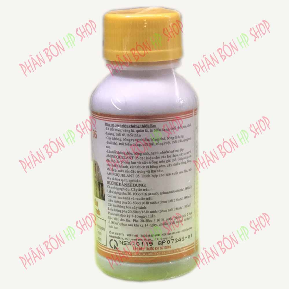 Phân Bón Lá AminoQuelant 05 (Chai 100ml) - Tăng Khả Năng Thụ Phấn, Hạn Chế Rụng Bông Rụng Trái Cho Cây Trồng.