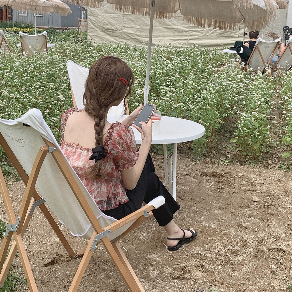 SUXI Áo Sơ Mi Tay Ngắn Cổ Vuông Dáng Ôm In Họa Tiết Đơn Giản Kiểu Hàn Quốc Thời Trang Mùa Hè Cho Nữ