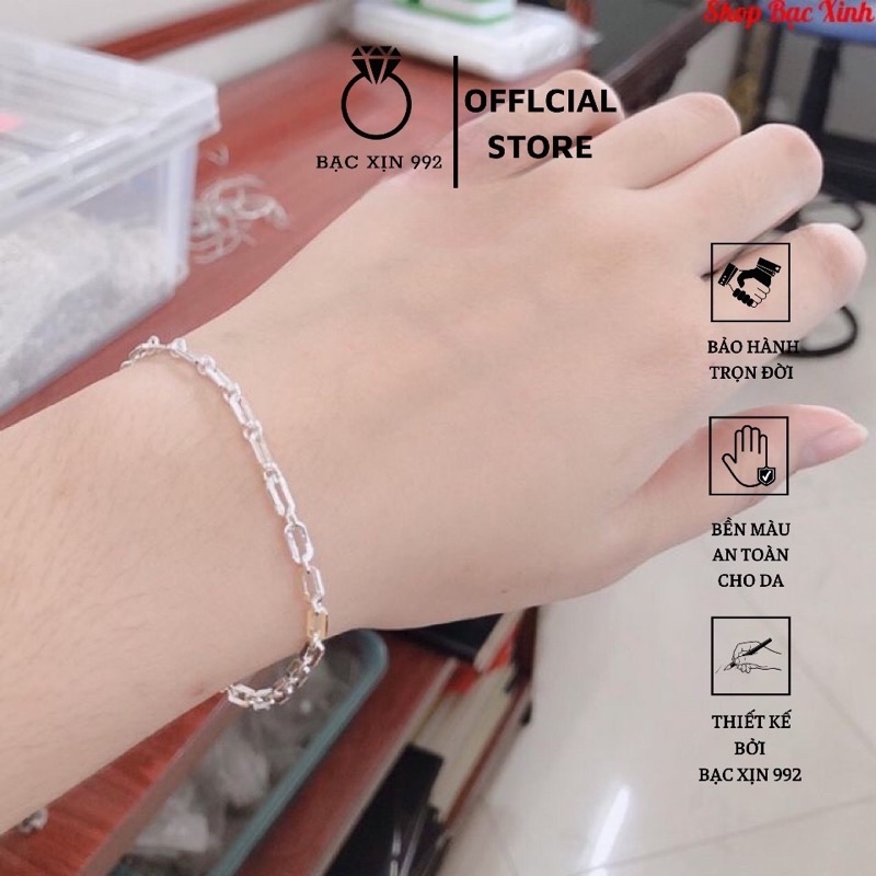 Lắc tay xích nữ Bạc ta , sáng bóng , hot hit