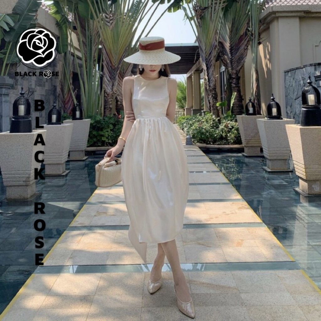 Váy Đầm Dự Tiệc Đi Biển Sang Chảnh Hở Lưng Sexy BLACK ROSE Váy 2 Dây Ngọc Đẹp Cao Cấp - TẤM BOUTIQUE | BigBuy360 - bigbuy360.vn