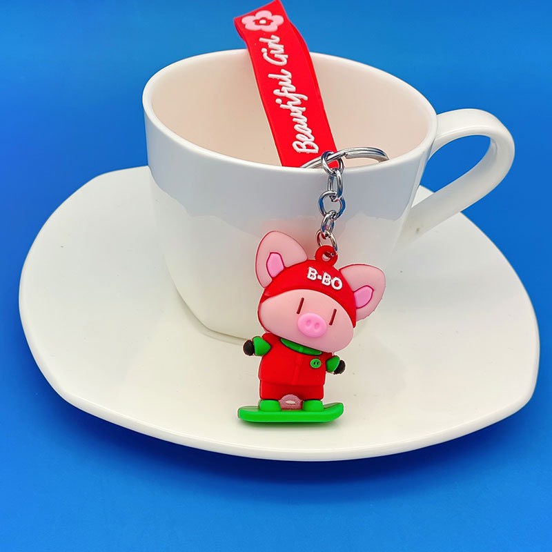 Móc khoá heo B-Bo nhiều màu kèm dây dễ thương