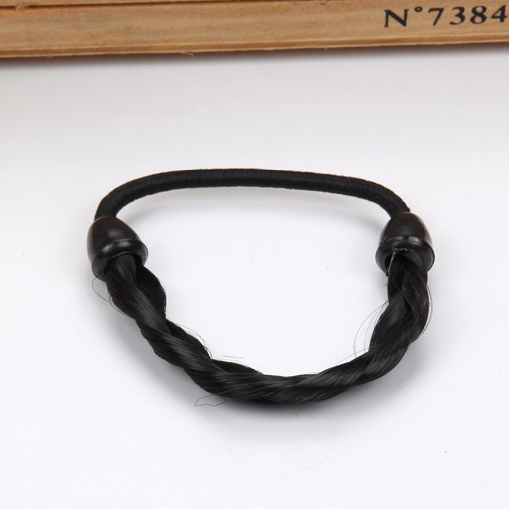 Dây Buộc Tóc Giả Bện Bằng Sợi Tổng Hợp Co Giãn