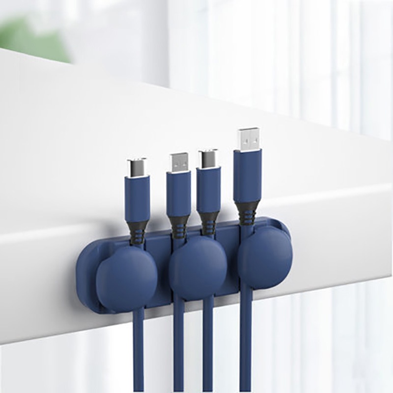 Giá Đỡ Dây Cáp Sạc / Chuột Máy Tính Bằng Silicon 4 / 6 Lỗ Dán Chắc Chắn