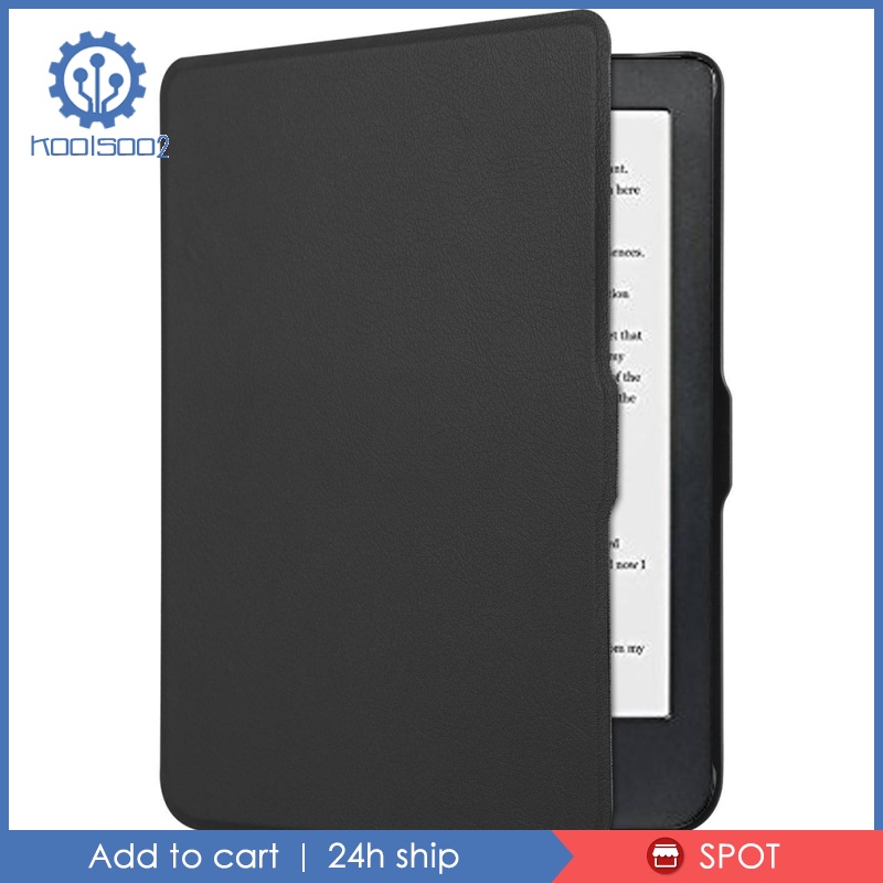 [KOOLSOO2]Smart Cover Leather Wake Sleep Cover Protector for Kobo Clara 6\" eReader - Black