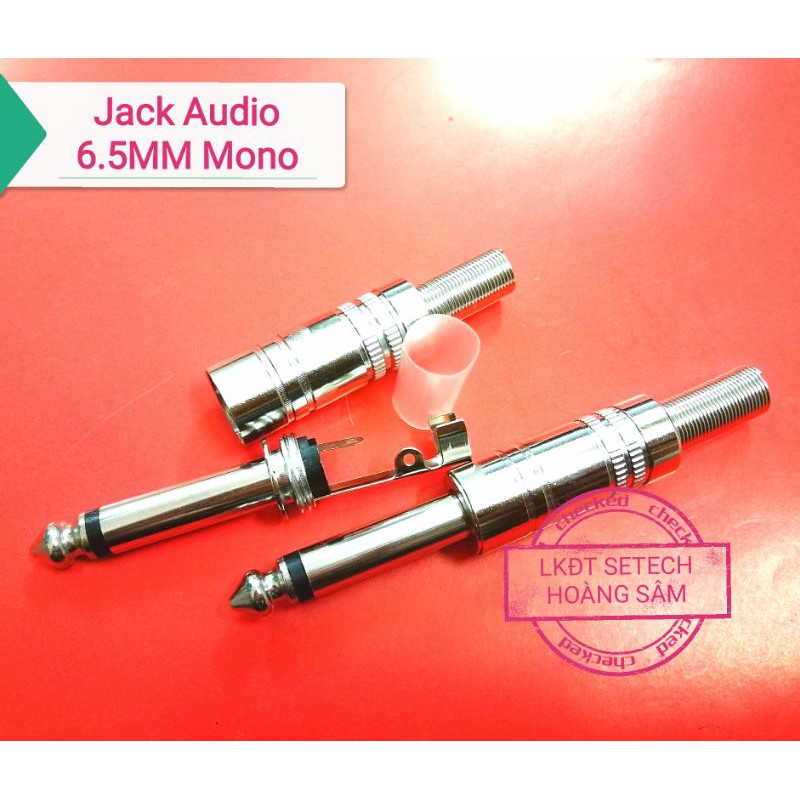 Jack Audio 6.5 mm Mono nối dây màu trắng bạc