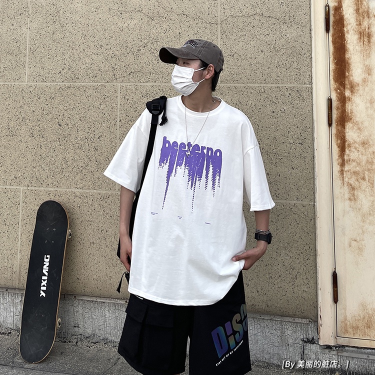 Áo Thun Ngắn Tay In Chữ Thời Trang Mùa Hè Dành Cho Nam