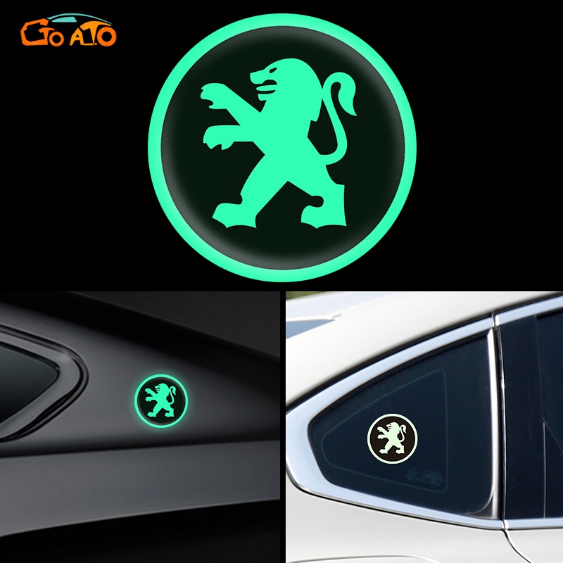 GTIOATO Ánh Sáng Ban Đêm Decal DáN Xe MiếNg DáN ChốNg NưỚC Ô Tô Tem Logo DáN Xe Bánh Xe Nắp Bình Xăng Bát Cửa Cảnh Báo HìNh DáN Xe Trang Trí Ô Tô Cho Peugeot 3008 2008 307 405 207 208 206 306 5008 406 407 308 4008 Rcz 408