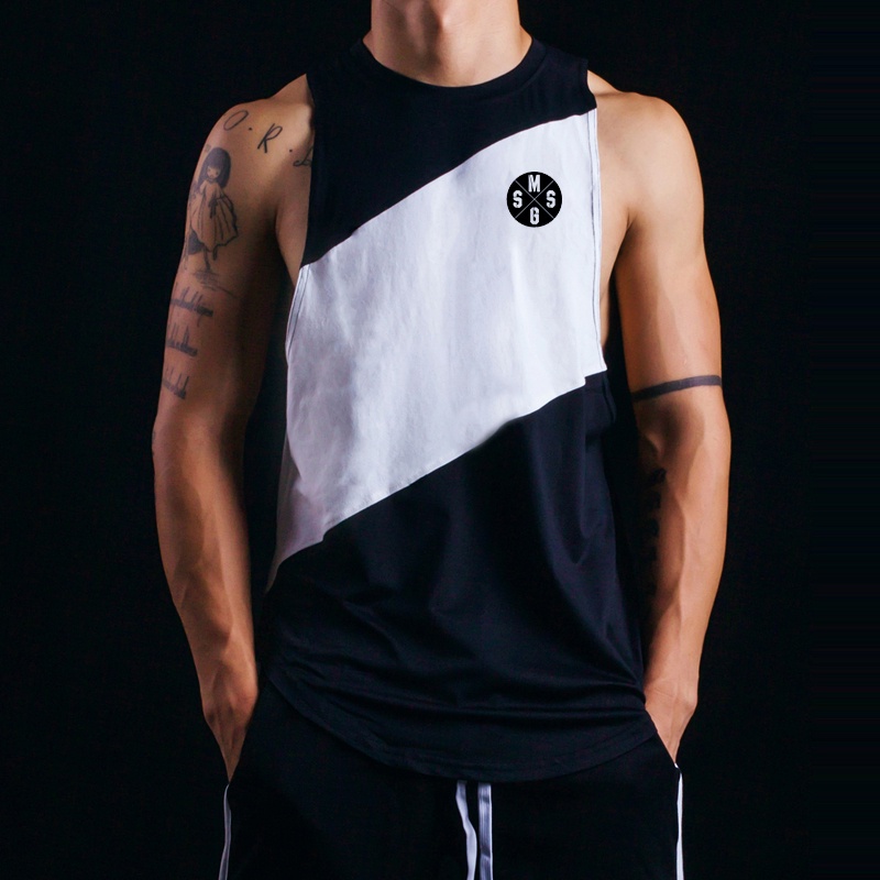 Áo Thun Không Tay Cổ Tròn In Chữ Cơ Bắp Hàng Mới Dành Cho Nam Tập Gym