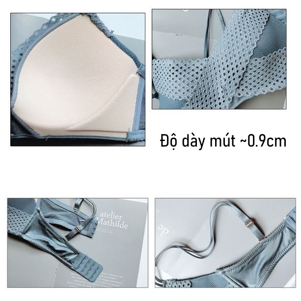 Bộ đồ lót nữ Kately không gọng, đệm mỏng thoải mái, set đồ lót có quần freesize đi kèm SDL001 | BigBuy360 - bigbuy360.vn