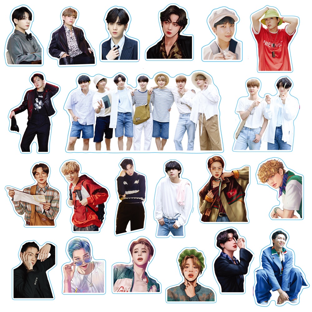 Set 101 Miếng Dán Trang Trí In Hình BTS