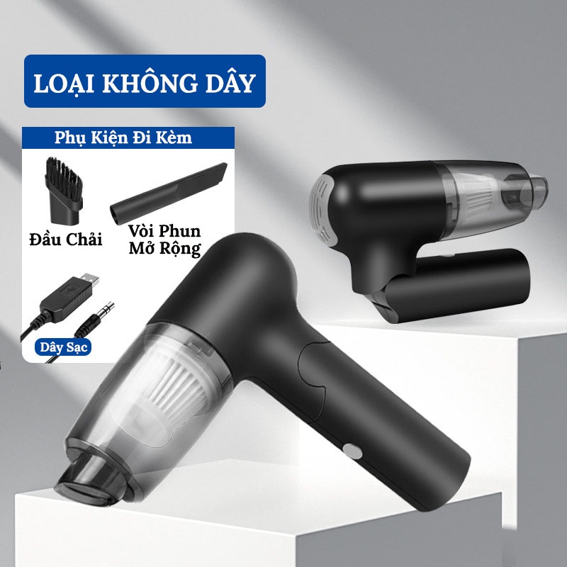 Máy Hút Bụi Cầm Tay Mini, Hút Bụi Không Dây 120W Có Thể Gấp Gọn, Vệ Sinh Giường Nệm, Nhà Cửa, Ô Tô VERSION 1 SONHOUSE