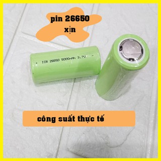 (pin công suất thật)PIN SẠC Lithium 26650  Công suất thực, dùng cho đèn pin và một số công cụ khác