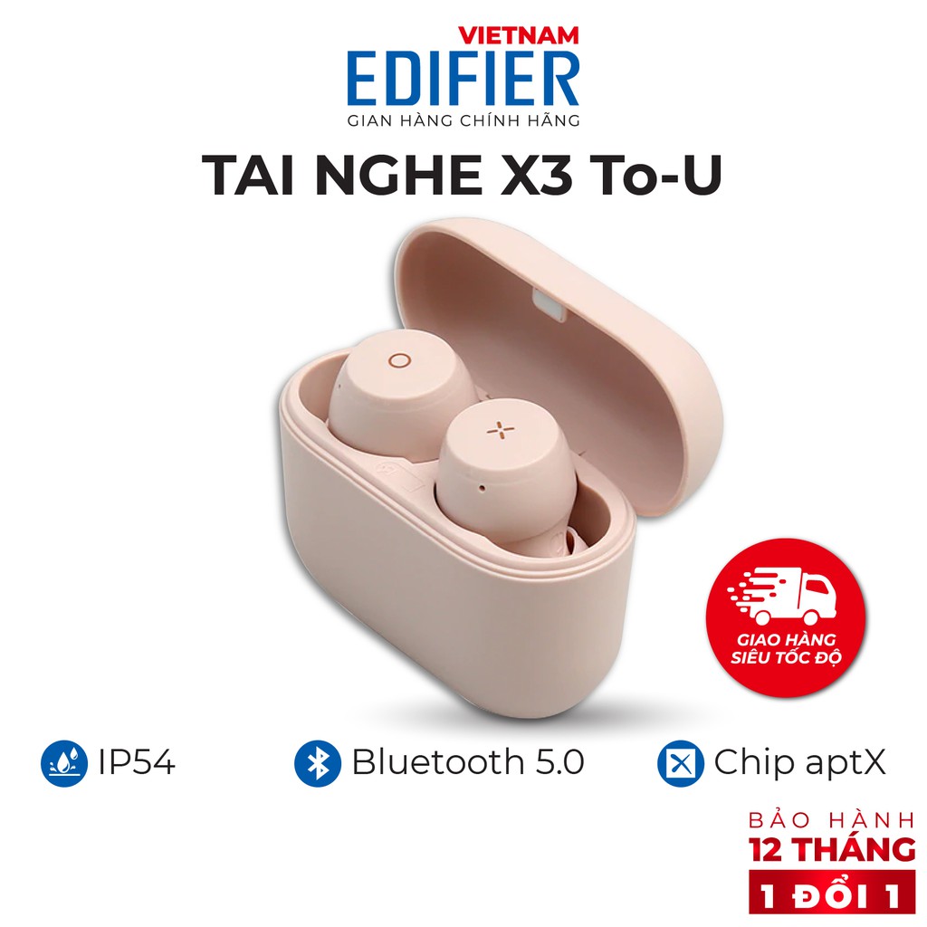 Tai nghe Bluetooth 5.0 EDIFIER X3 To-U Âm thanh Stereo - Chống nước IP55 - Hàng chính hãng - Bảo hành 12 tháng 1 đổi 1