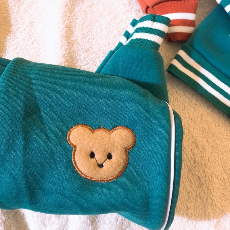 SET BỘ BOMBER GẤU THÊU CHO BÉ TRAI CHẤT NỈ BÔNG TÀU