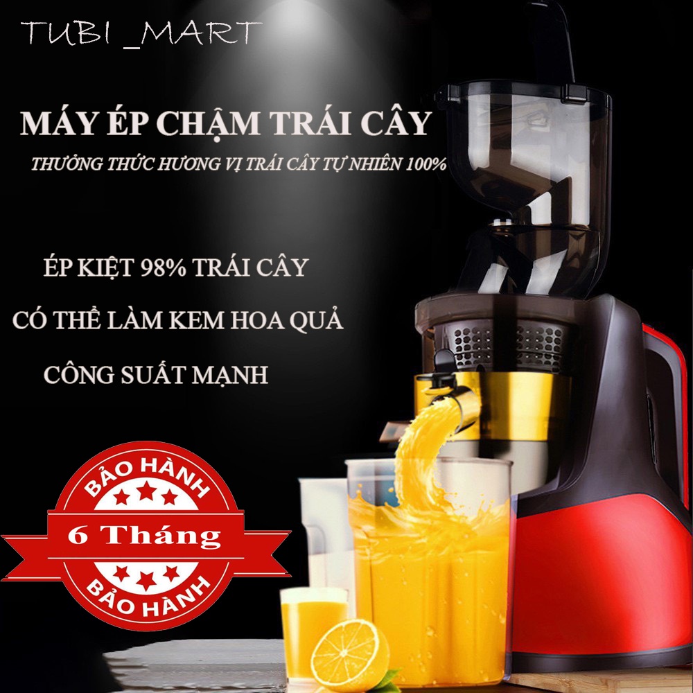 Máy ép chậm trái cây, hoa quả tươi, ép 98% nước trái cây, nhỏ gọn, mạnh mẽ, có thể làm kem trái cây, công suất mạnh