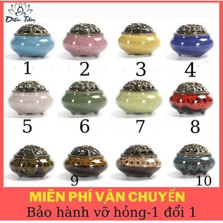 (Chọn Mẫu) - Lư Gốm Xông Hương Trầm Đỉnh Cắm Nhang, Trầm Nụ