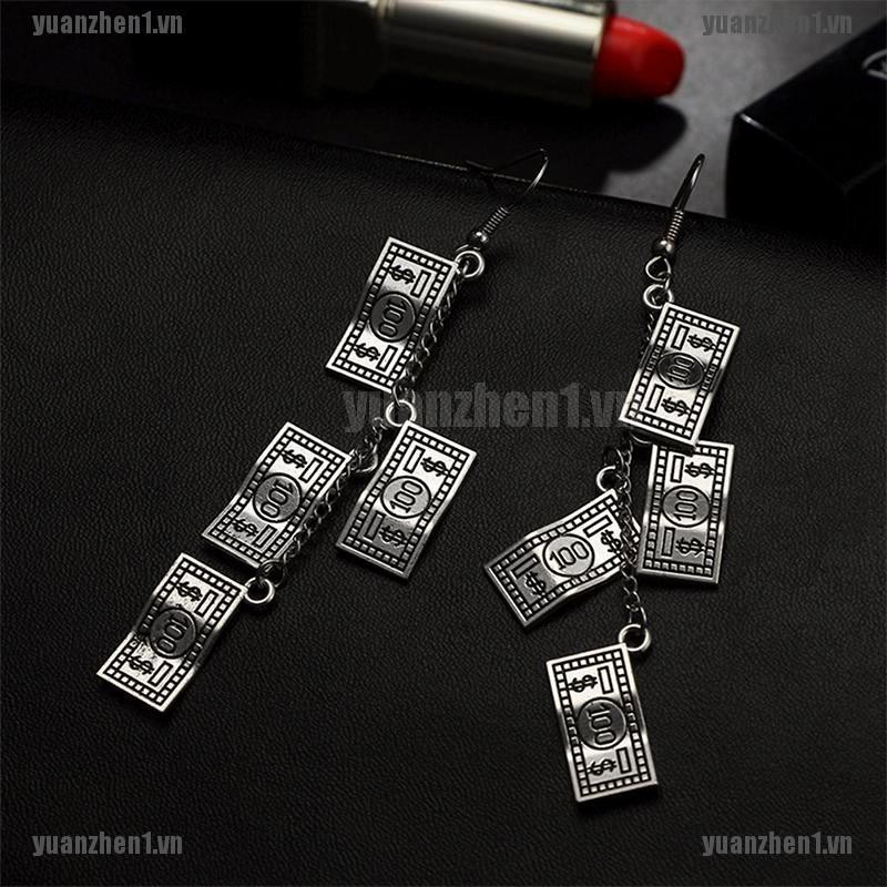 Đôi bông tai hình tờ tiền cổ điển độc đáo