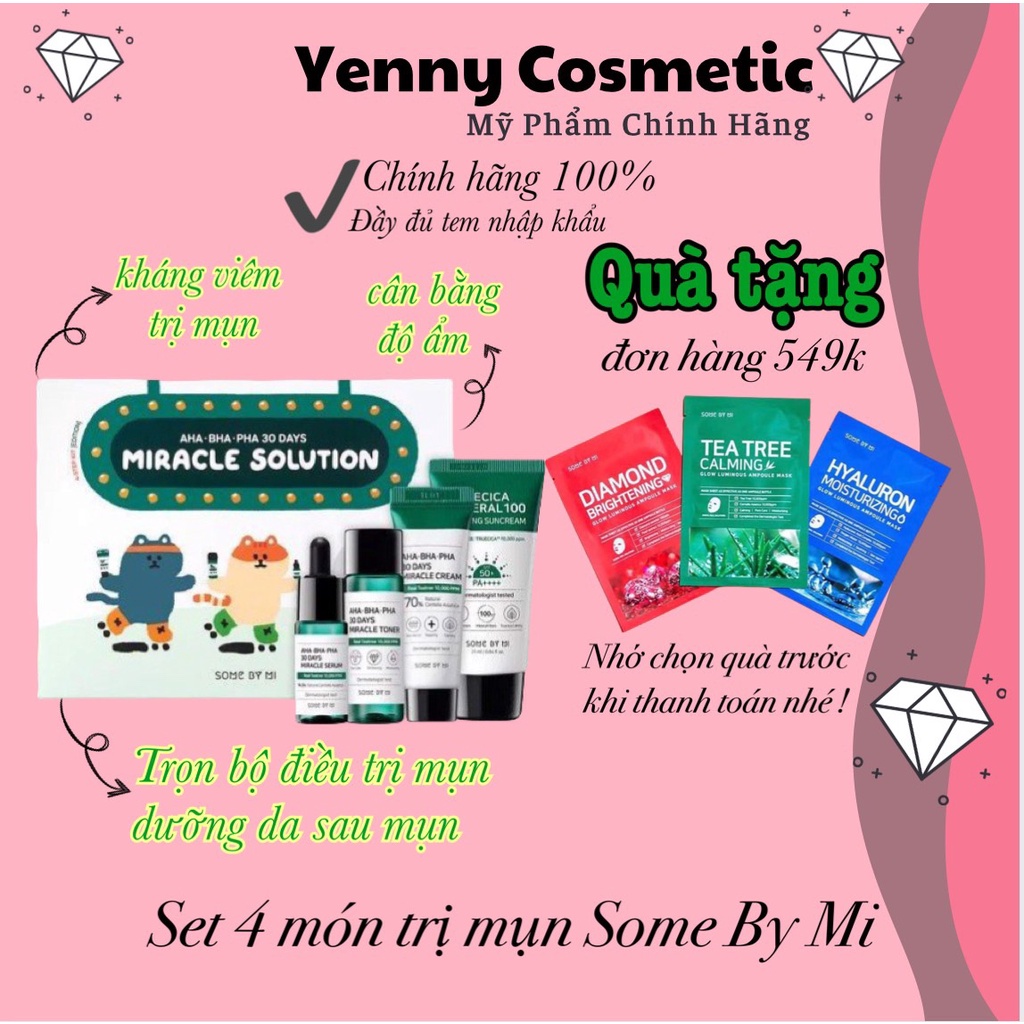 Set 4 Món Chăm Sóc Da 4 Bước Some By Mi AHA-BHA-PHA 30 Days Miracle