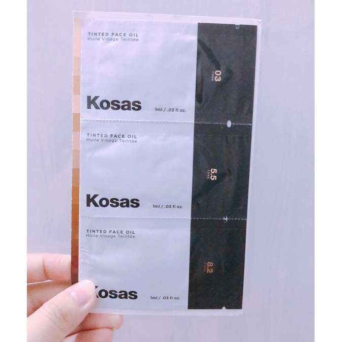 Set 3 Sample kem nền Kosas Tinted Face Oil gồm các tone 3- 5,5- 8,2