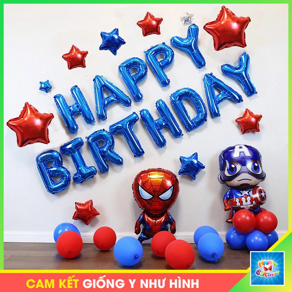Set Bóng Siêu Nhân Anh Hùng Superhero Người Nhện Đội Trưởng Mỹ Cho Bé Trai #TrangTriSinhNhat