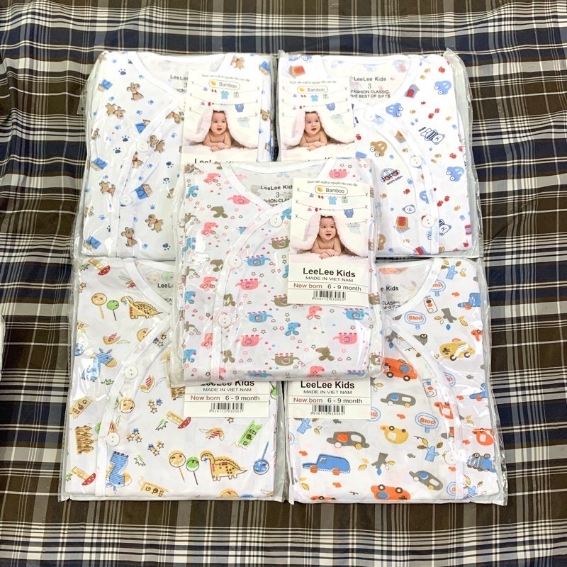 Bộ quần áo dài tay lệch vai cho bé Lee lee Kid 0-9M