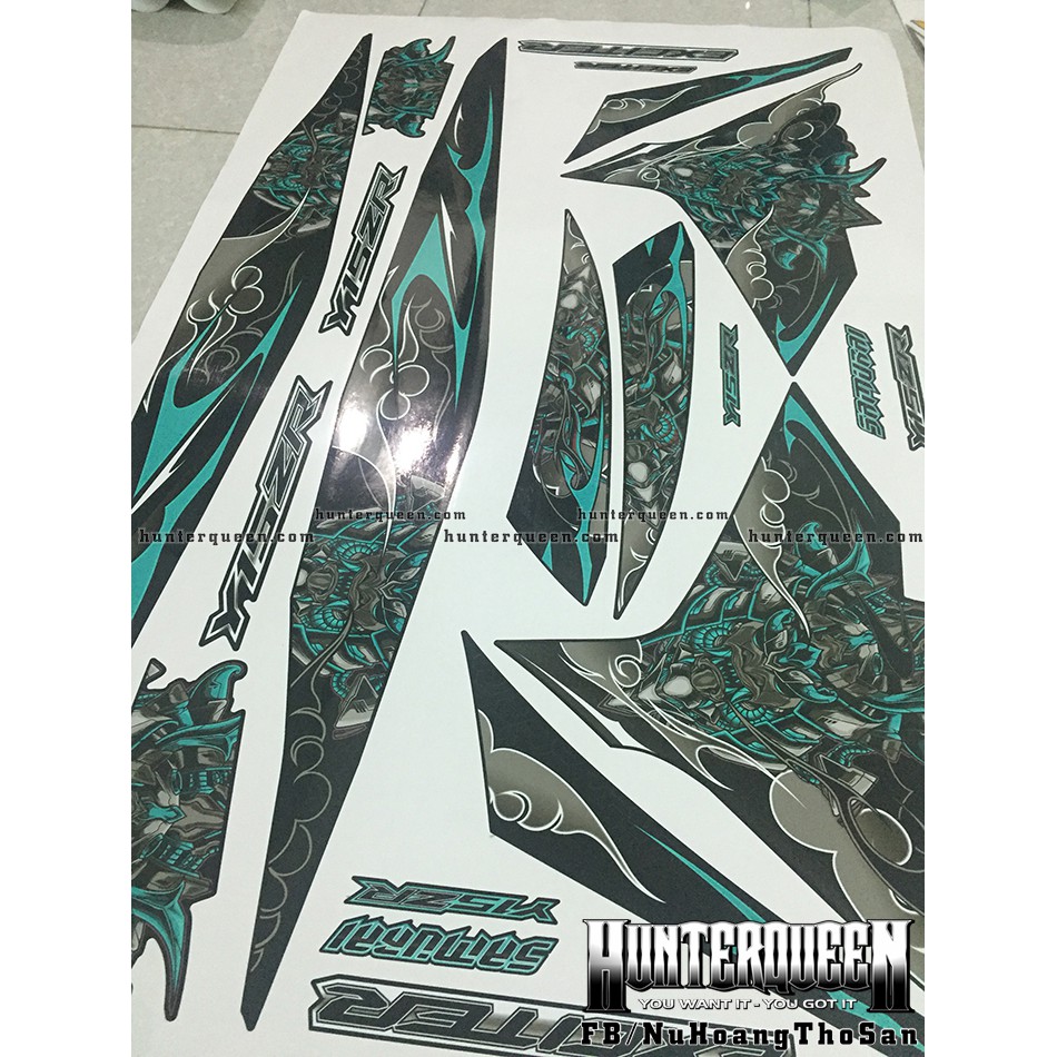 Tem Exciter 150. Tem rời Samurai xanh ngọc. Dán xe đen. Xe màu khác vui lòng inbox