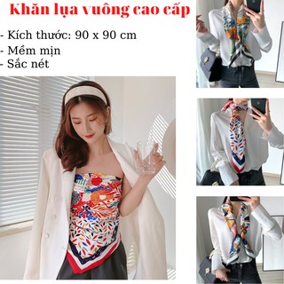 Khăn Lụa Vuông, Khăn Lụa Sơn Dầu Hottren 2021