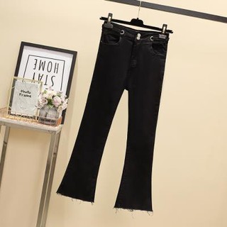 Quần Jean Dài Lưng Cao Ống Loe Thiết Kế Quyến Rũ Size S-5Xl