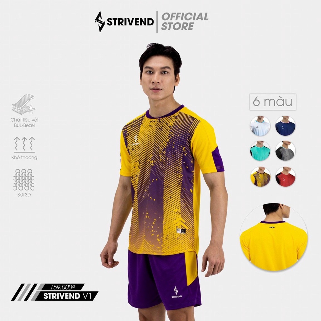 Bộ Quần Áo Bóng Đá Không Logo Bulbal Strivend Chất Liệu Vải Cao Cấp Mềm Mại, Mát Lạnh , Màu Sắc Đa Dạng