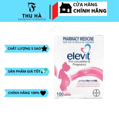 ELEVIT DATE 2023 MẪU MỚI VITAMIN TỔNG HỢP cho bà bầu 100 viên