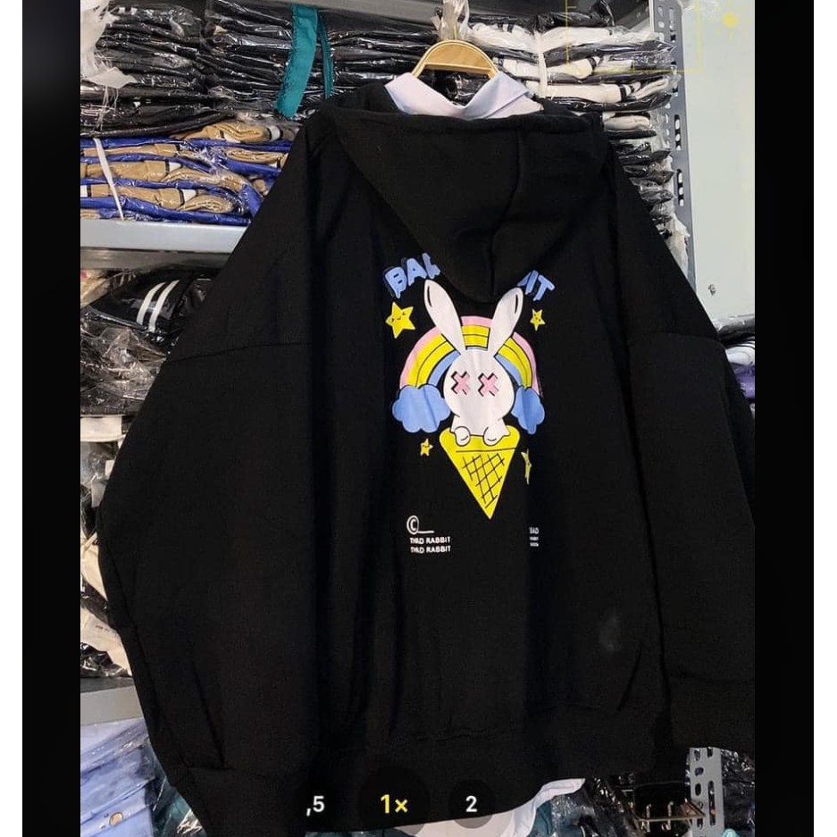 Áo khoác Hoodie thỏ kem tay bồng - Tặng giấy thơm - A26 | BigBuy360 - bigbuy360.vn