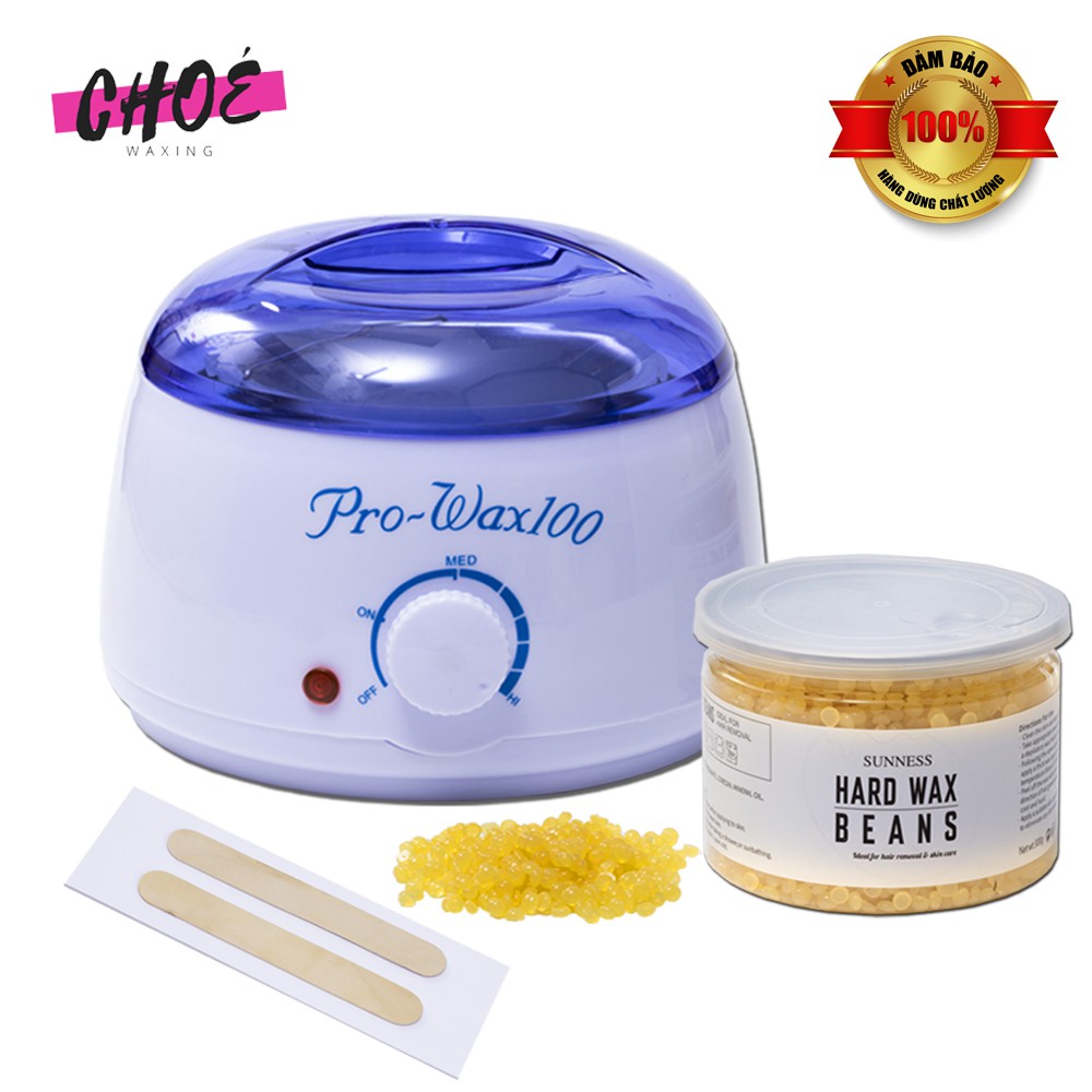 Combo Nồi Nấu Sáp + 300g Wax Nóng SUNNESS (Tặng Kèm Que Wax)