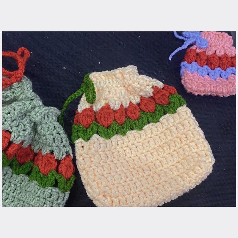 TÚI RÚT LEN HANDMADE NHIỀU SIZE.