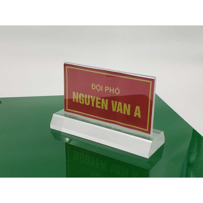 Biển Chức Danh Mica 8x15cm Quân Đội Để Bàn, Bảng tên chức danh giá rẻ