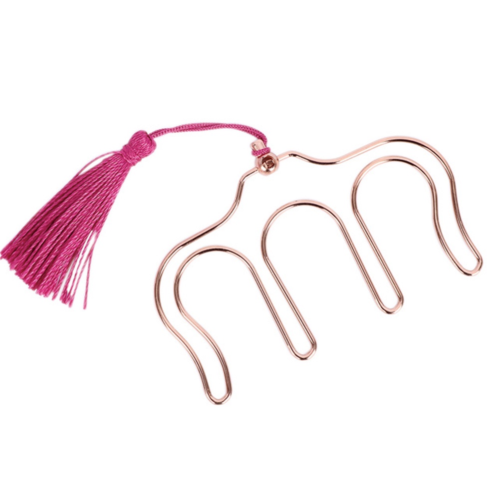 Kẹp giữ sách bằng kim loại mạ điện AVALENTINE bền bỉ có tua rua nhiều màu