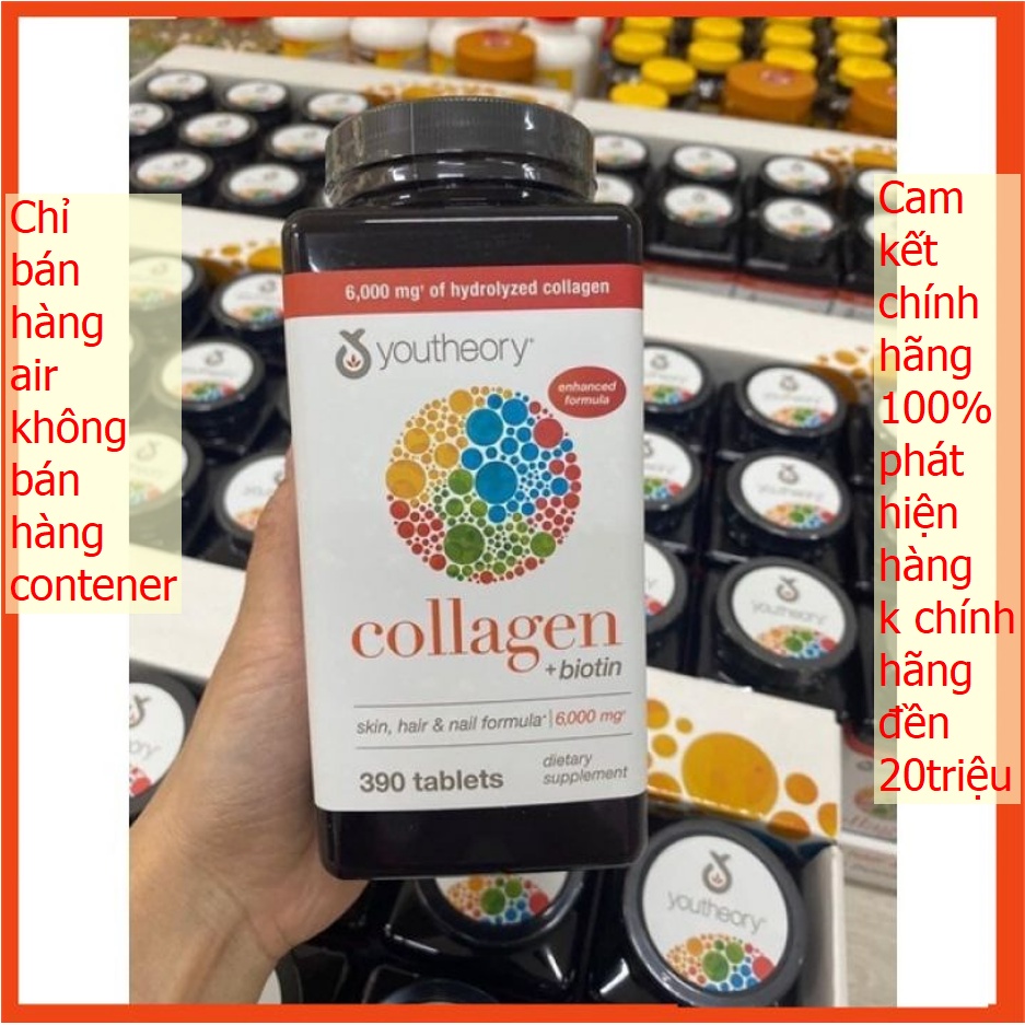 Viên Uống Collagen Youtheory  Biotin 390 viên của Mỹ