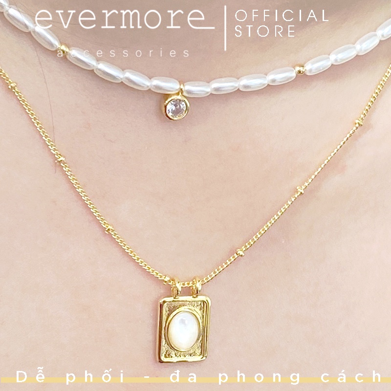Dây chuyền chuỗi ngọc trai nhân tạo oval EVERMORE - D054