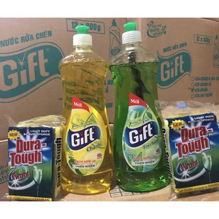 [Tặng 1 Cước rửa chén] Nước rửa chén Gift (Chanh/ Trà Chanh) 800g