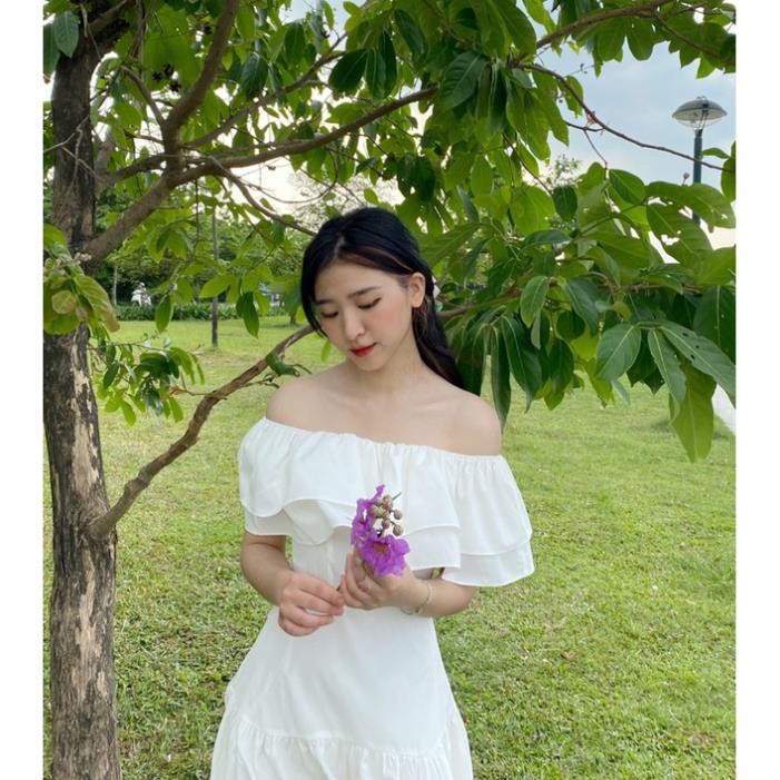 Đầm Trễ Vai Thiế Kế Bèo Cổ- Hàng Thiết Kế Cao Cấp made by TeamLu