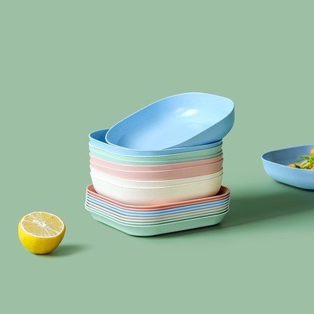 Set Đĩa Nhựa Lúa Mạch Đựng Hoa Quả, Trái Cây, Đồ Ăn An Toàn Và Tiện Lợi HQ 240